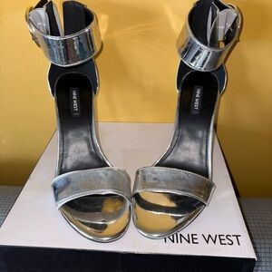 Nine West Metallic Silver and Gold Heels